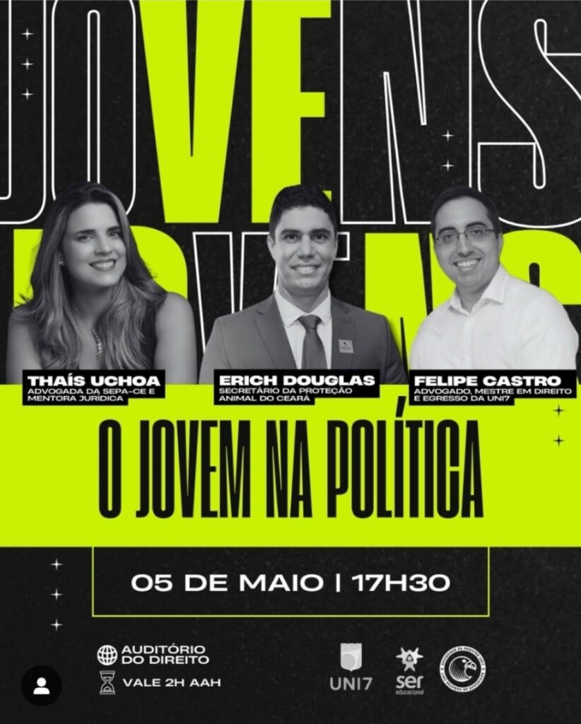 Secretário da Sepa, Erich Douglas, participa de palestra na Uni7 sobre “O Jovem na Política”
