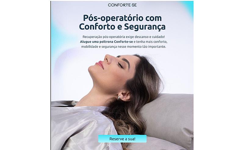 Poltronas de pós-operatório para locação em João Pessoa oferecem conforto e suporte na recuperação